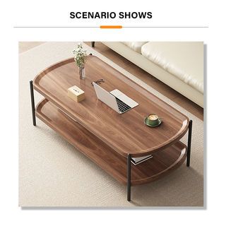DELICATO โต๊ะกลาง รุ่น COMBINE-04 ขนาด 50x100x38 ซม. สีวอลนัท 