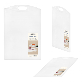 GOME X DOUBLE LOCK เขียงพลาสติก NO03 ขนาด25X36 ซม. สีขาว