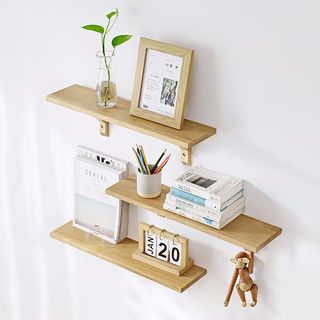 ฉากรับชั้นไม้ ขนาด18X23X1.5ซม. รุ่น LW02-WD  สีไม้