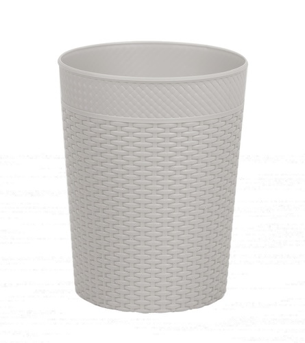 ICLEAN  ถังขยะไม่มีฝาทรงกลม 10.5 ลิตร TG54509 ขนาด 24x24x30cm. เทาเข้ม ลายถัก