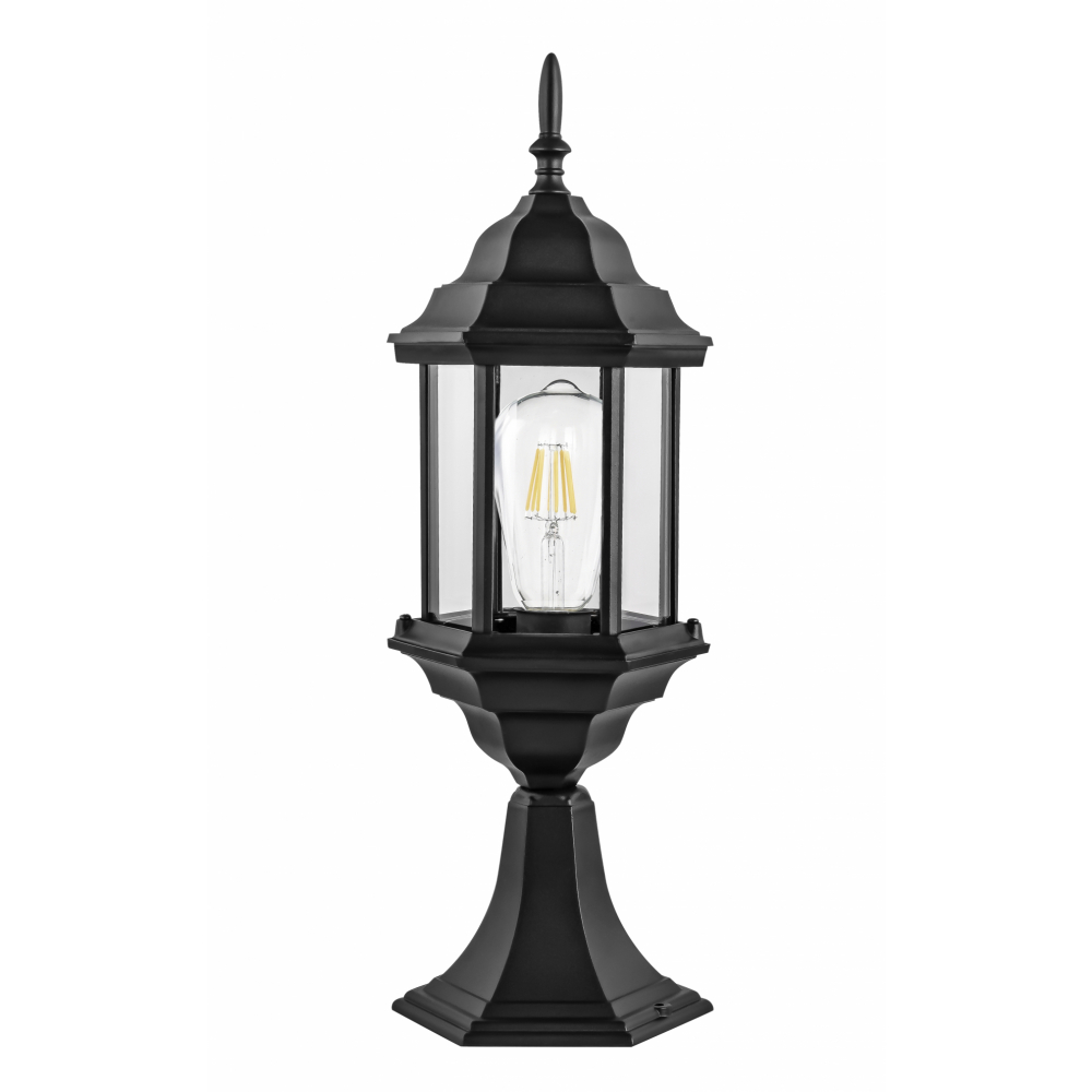 EILON โคมไฟหัวเสา Classic ขั้ว E27 ขนาด 16x16x49cm IP65 รุ่น Maemi MV249-S สีดำ