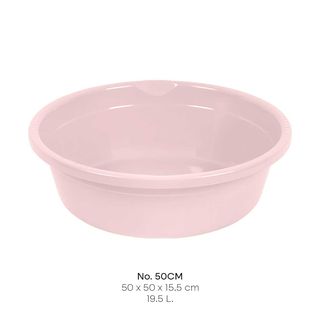 GOME กะละมังกลม 19.5L ขนาด 50x50x15.5cm. รุ่น No.50 สีชมพูพาสเทล 