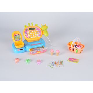 TOYS ของเล่นเครื่องแคชเชียร์คิดเงินพร้อมตะกร้าผลไม้ รุ่น L858-3H ขนาด 28x17x17 ซม. คละสี