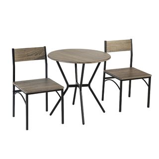 Delicato ชุดโต๊ะอาหารทรงกลม 2 ที่นั่ง รุ่น Mikaโต๊ะ:75X75x76 ซม. เก้าอี้:46X51X82ซม. สีน้ำตาลอ่อน