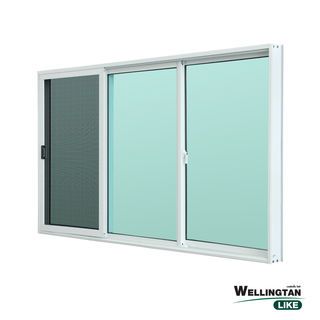 WELLINGTAN (LIKE) หน้าต่างอะลูมิเนียม บานเลื่อน SFS 180x110ซม. สีขาว พร้อมมุ้ง
