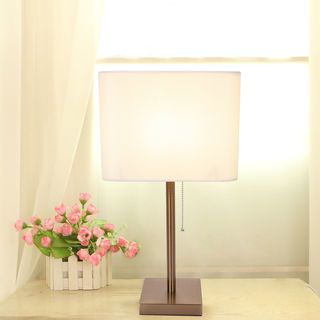 EILON โคมไฟตั้งโต๊ะ ขั้ว E27 มีโซ่ดึงเปิด-ปิด ขนาด 26x26x 51cm รุ่น WP198223 สีขาว