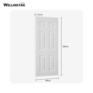 WELLINGTAN ประตูยูพีวีซี บานทึบ 6ฟักตรง  (สำหรับใช้งานภายนอก) UPVC-WE006 80x200ซม. สีขาว (ไม่เจาะลูกบิด)