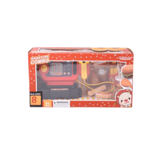 TOYS ของเล่นชุดแคชเชียร์และธนบัตรพร้อมชุดเซทอาหาร(38ชิ้น)#1008EAขนาด 39.5x17x21 ซม.