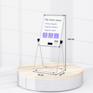 Smith กระดานฟลิปชาร์ท พับเก็บได้ รุ่น XMS-FCU6090 ขนาด 60xx90x160 ซม. สีขาว