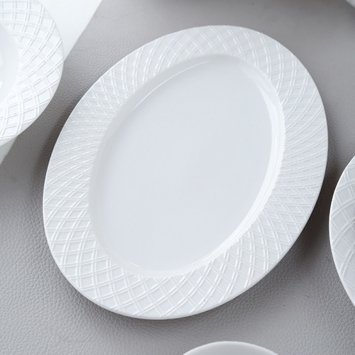 ADAMAS จานเปลเซรามิค 12 นิ้ว FIONA-WH04 สีขาว