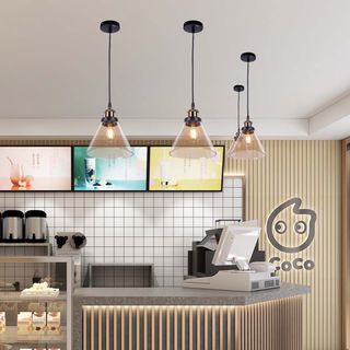 EILON โคมไฟห้อยกระจก ทรงครึ่งวงกลม สไตล์ Loft รุ่น GYFDD-7513 สีใส