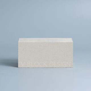 วีบล็อค อิฐบล็อกทึบ แบบสี่เหลี่ยมครึ่งก้อน ขนาด9x19x9ซม.