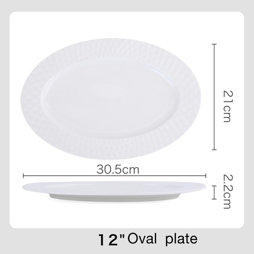 ADAMAS จานเปลเซรามิค 12 นิ้ว FIONA-WH04 สีขาว