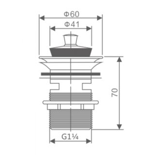 Iris สะดืออ่างล้างหน้าแบบดึงล็อค มีรูน้ำล้น รุ่น DLZ-CH สีโครม