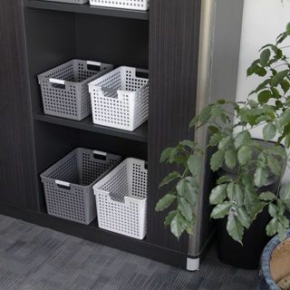 GOME ตะกร้าอเนกประสงค์ทรงเหลี่ยม รุ่น Circle TG54420G ขนาด 25.5x35.5x21.5 ซม.(16L) สีเทา