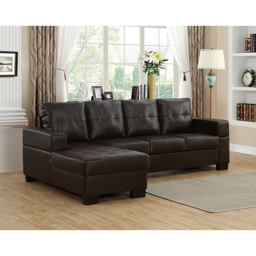 PULITO ชุดโซฟาหนัง PU L-SHAPE ด้านขวา Hans 254x148x86 ซม. สีน้ำตาล (1/2)