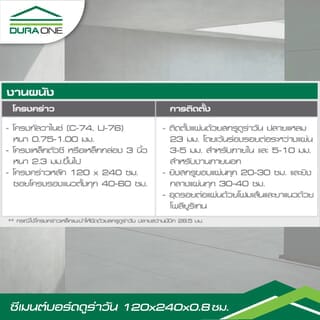 ดูร่าวัน ซีเมนต์บอร์ด 0.8x120x240 ซม. สีซีเมนต์