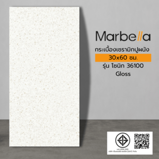 Marbella กระเบื้องเซรามิคปูผนัง 30x60 ซม.  โซนิก 36100 Gloss (8P)