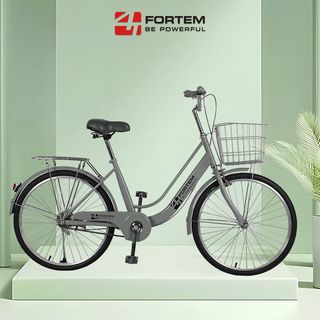 FORTEM จักรยานแม่บ้านตะกร้าเหล็ก รุ่น DAWN-06 ขนาด 24 นิ้ว สีเทา (1/2)