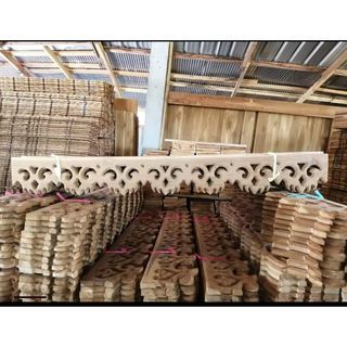 เชิงชายไม้สักลายมงกุฎ 6นิ้วx100cm.