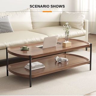 DELICATO โต๊ะกลาง รุ่น COMBINE-04 ขนาด 50x100x38 ซม. สีวอลนัท 