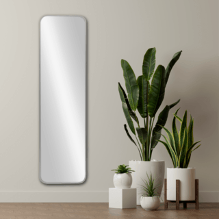 Nice กระจกมีกรอบอะลูมิเนียมทรงเหลี่ยม รุ่น อาเมเรีย-ซิลเวอร์ ขนาด 30x120 ซม. สีเงิน 