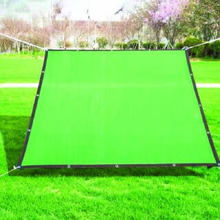 POLLO สแลน HDPE รุ่น SH3314-80 ขนาด 2x4 ม.90% (3เข็ม) สีเขียว เจาะตาไก่พร้อมเชือก