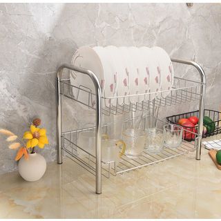 CLOSE ชั้นคว่ำจานสเตนเลส 2 ชั้น 32x51x41 ซม. CHERTAME-2D สีเงิน