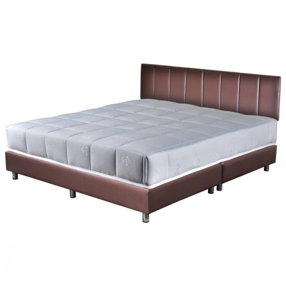 TRUFFLE ฐานเตียงรุ่น Domon 5 ฟุต PVC สีน้ำตาลเข้ม