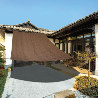 POLLO สแลน HDPE รุ่น SH6101-150 ขนาด 2x2 ม.90% (6 เข็ม) สีมอคค่า เจาะตาไก่พร้อมเชือก