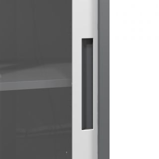 SMITH  ตู้เก็บเอกสารแบบกระจกบานเลื่อน  รุ่น Arlo ขนาด 40x90x90ซม. สีขาว-เทา