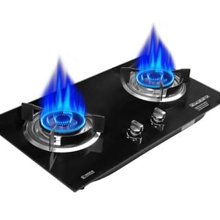 KOCH KITCHEN เตาแก๊สแบบฝังหน้ากระจก 2 หัวเตา NICASIO K-02 สีดำ