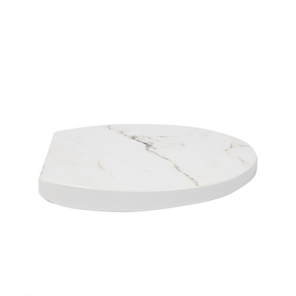 Verno ฝารองนั่งโถสุขภัณฑ์ V shape Soft close รุ่น มาเบิล BSS0025A ลายหินอ่อน สีขาว 