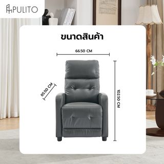 PULITO เก้าอี้พักผ่อน รุ่น CEDRIC ขนาด 65.5x85.5-139.5x102.5-81 ซม. สีเทาเข้ม