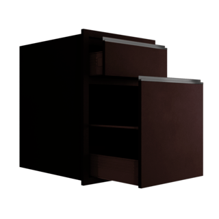 MJ ตู้ลิ้นชัก 2 ชั้น รุ่น X-F6040X-DC ขนาด 48x71 ซม. สีดาร์กช็อค