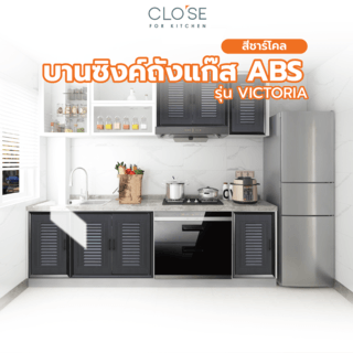 CLOSE บานซิงค์ถังแก๊ส ABS ขนาด 50.8x74.8 ซม. VICTORIA สีชาร์โคล