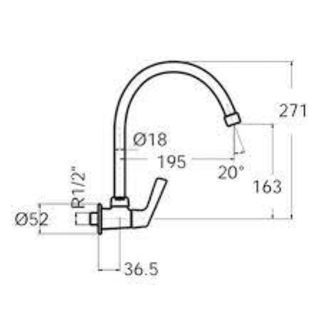 American Standard ก๊อกอ่างล้างจานแบบติดผนัง รุ่น วินสตัน LINE HANDLE