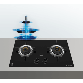 HAIER เตาแก๊สแบบฝังหน้ากระจก 2 หัวเตา HGH732KF-B2 สีดำ