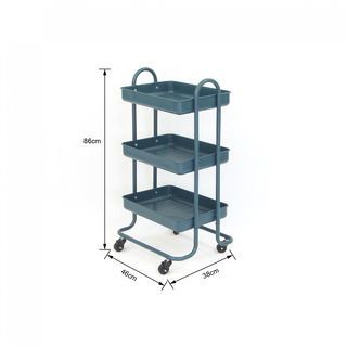 DELICATO รถเข็น 3 ชั้น รุ่น ASTRA-BLUE ขนาด 46x38x86 ซม. สีน้ำเงินเข้ม