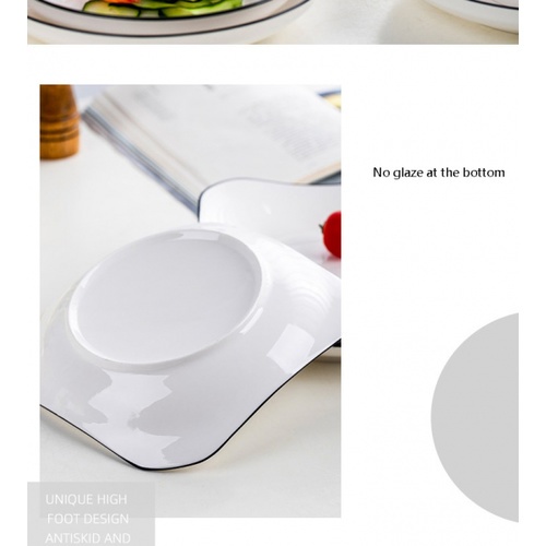 ADAMAS จานเซรามิคทรงเหลี่ยม 9 นิ้ว ANTONIO สีขาว