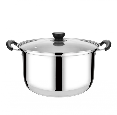 SANE หม้อต้มสเตนเลสพร้อมฝาแก้ว 30 ซม. SOKA-30