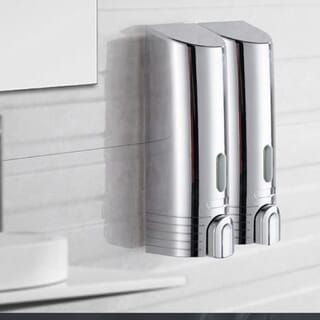 Primo ที่กดสบู่เหลว 2 ช่อง ความจุ 400x2 มล. รุ่น SDN46 ขนาด 9x16x24ซม.  สีโครม