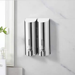 Primo ที่กดสบู่เหลว 2 ช่อง ความจุ 400x2 มล. รุ่น SDN46 ขนาด 9x16x24ซม.  สีโครม