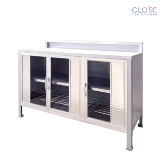 CLOSE เคาน์เตอร์อเนกประสงค์ ขนาด 121.50x45x85 ซม. สีเงิน