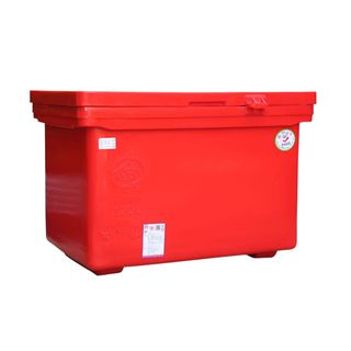 S&P ถังแช่ ขาสูง บานพับมือจับ 120 ลิตร สีแดง