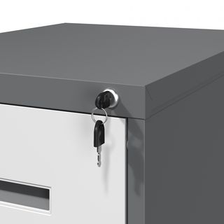 SMITH  ตู้เก็บเอกสารลิ้นชัก รุ่น Arlo ขนาด 46x63x113.1 cm. สีขาว-เทา