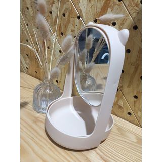 USUPSO กระจกตั้งโต๊ะพร้อมช่องเก็บของสไตล์ญี่ปุ่น ขนาด 21.5x13.5x9.5 (#AB)