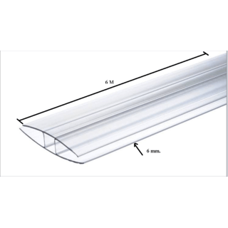 WELLINGTON อุปกรณ์โพลีคาร์บอเนต  H 6มม.ยาว 6เมตร สีใส