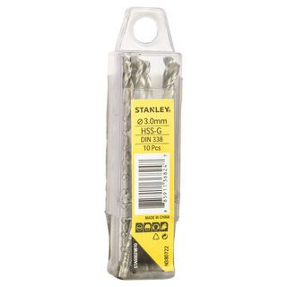 STANLEY ดอกสว่านเจาะเหล็ก 3mm. 10 ดอก/แพ็ค รุ่น STA50029B10