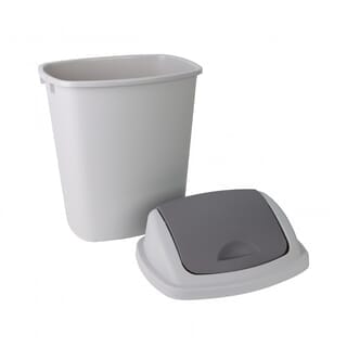 Kleanzy ถังขยะฝาสวิงทรงเหลี่ยม 40 ลิตร ขนาด 43x32x58 ซม. รุ่น Ozil TG55198G สีเทา